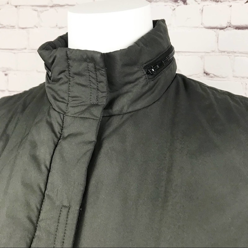 THEORY Zip Front Vest Hidden Hood Black M - Picture 2 of 5